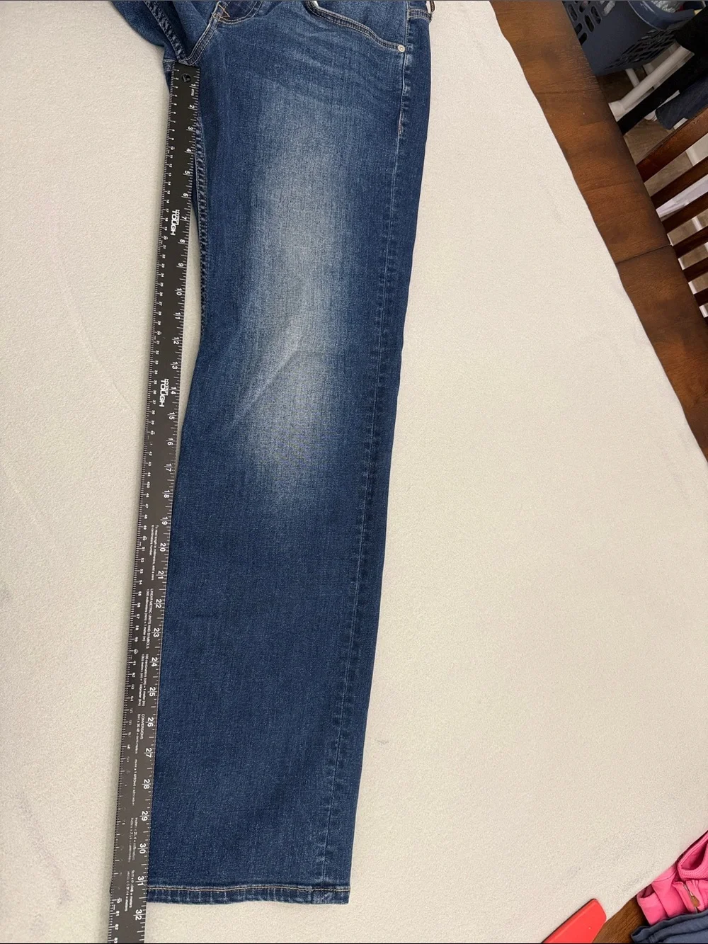 7 For All Mankind Dark Blue Relaxed Straight Leg Jeans 32x32